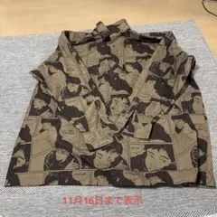 AJOBYAJO コミックプリントシャツ ブラウン