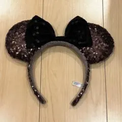 【匿名発送】Disney/ディズニー ミニーマウスカチューシャ スパンコール黒