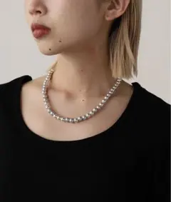 シルバー パール メタルビーズ ネックレス