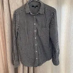 UNIQLO ギンガムチェック 長袖シャツ ブラック Mサイズ