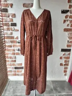 Nano UNIVERSE ナノ・ユニバースレース刺繍ロングワンピース③