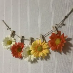 カラフル造花ガーランド 5クリップ付き
