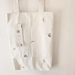 ハンドメイド Ａ4トートバッグ コットン刺繍柄