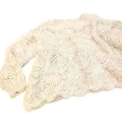 美品◆&.NOSTALGIA　長袖ニット/セーターM〜L　グレーほんのりラメ入り