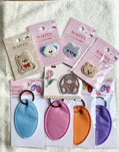 ❤️ワッペン　ワッペンキーホルダー　9点セット　うさぎ　くま　ねこ　いぬ　未開封