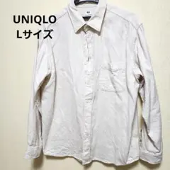 アイボリー 長袖シャツ Lサイズ 左胸ポケット