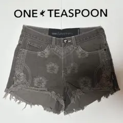 One Tea spoon/ダマスク柄ショートパンツ/デニム/ワンティースプーン