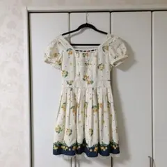 シークレットハニー ♡ チェリー パフスリーブ ワンピース M 38