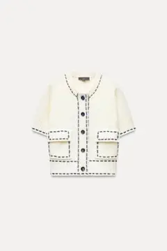 ZARA ステッチニットジャケット