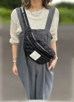 キルティングショルダーバッグ 黒