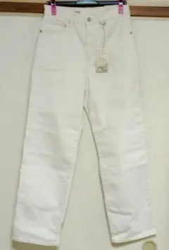 ☆新品☆　無印良品　ストレッチデニム　　　　　リラックスワイドパンツ　生成