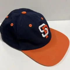 キャップ　スポルディング　紺色×オレンジ　中古　名前明記あり