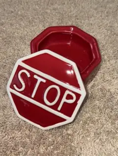 【未使用】セラミック製 / 小物入れ / STOP / アメリカンデザイン