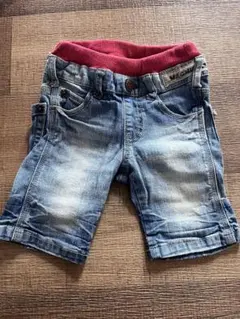 JUNK STORE ダメージデニム　ハーフパンツ　番ズボン　90