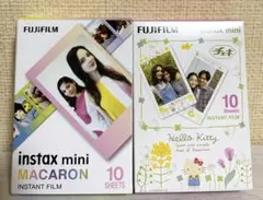 instax mini チェキ フィルム 2種セット　マカロン　ハローキティ