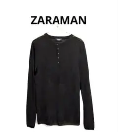 ZARA MAN レーヨン混ヘンリーネック ブザムシャツニット