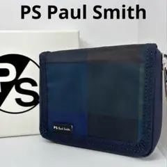 【極美品】【PSポールスミス】コンパクト ラウンドファスナー 財布 ナイロン
