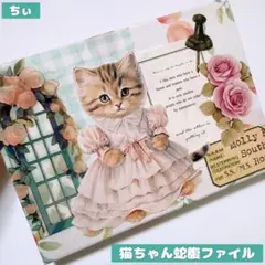 おすそ分け蛇腹ファイル 猫 ねこ コラージュ素材 コラージュファイル 紙もの