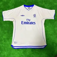 チェルシーFCユニフォームUMBROフライエミレーツ白Lヴィンテージ