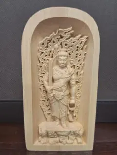 修縁堂】仏教美術品 大迫力 不動明王 立像 不動明王像 木彫仏教 精密 