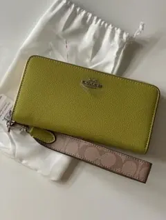 COACH 長財布 ライムグリーン 保存袋付き