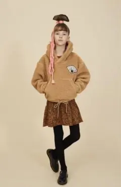 Soft Galleryキャメル テディフリースフーディパーカーソフトギャラリー