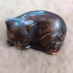 金属製 猫の置物 フェルト付き