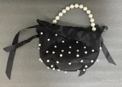 パール ハンドバッグ ブラック パーティー フォーマル 小さめバッグ