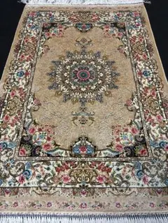 最高級希少作 ペルシャ絨毯 イラン クム産シルク100% 手織り　289万ノット