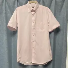 未使用品　ピンク　ストライプ　半袖シャツ　Mサイズ