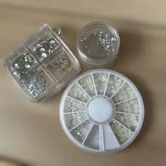 ビーズセット クリア・ホワイト・シルバー