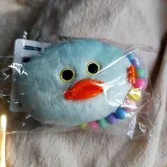 ●未開封●mojojojo フェイスマスコット ビーズ チェーン付き 青いひよこ