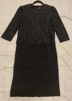 週末セール‼️ 【美品】　東京ソワール　ブラックフォーマルワンピース　13号