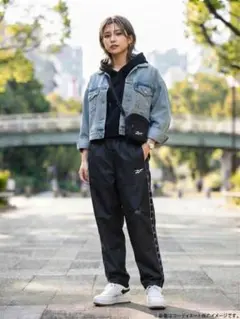 【Y2K】Reebok リーボック ダメージパンツ ブラック M