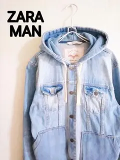 D222434 ZARA MAN フーディ デニムジャケット