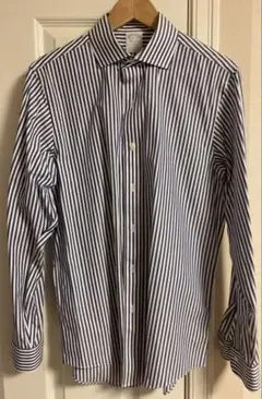 美品brooks brothers ストライプシャツ ブルー 15 1/2 34