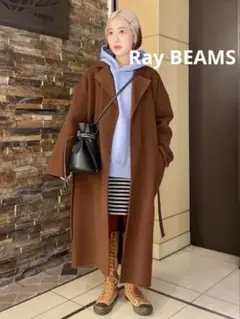 Ray BEAMS ベルテッド ラップ コート