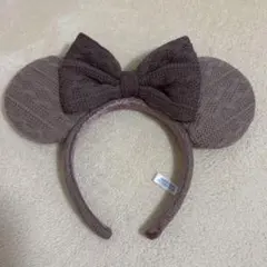 ミニー　カチューシャ　ブラウン　ニット