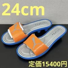 プーマ フェンティ スライド チック L 24cm オレンジ/ブルー サンダルのサムネイル
