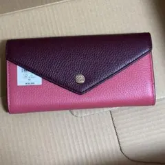 Michael Kors ピンク パープル 長財布 牛革　ウォレット ラージ