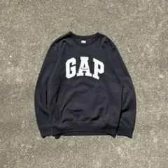 00s OLD GAP 小松菜奈着用 スウェット ネイビー ロゴ 鬼フェード