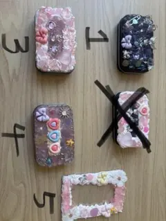 Y2K風デコ缶ケースミラー付き（ハンドメイド）