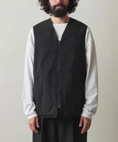 さとせいスティーブンアラン　ナイロン　ベスト　M ブラック　23AW さとせいスティーブンアラン ナイロン ベスト M ブラック 23AW さと