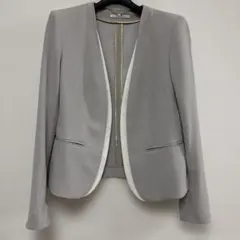 24SS極美品✨定価4.7万　ベイジ　ノーカラージャケット　ウォッシャブル　4 24SS極美品✨定価4.7万 ベイジ ノーカラージャケット ウォッシャブル 4