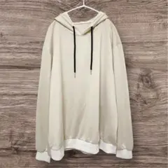 冬服 パーカー トレーナー クリーム色オーバーサイズ 人気 パーカー 古着OXL
