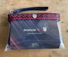 限定】新品 アメリカン航空 U.Sサッカー コラボアメニテポーチ 2026W杯