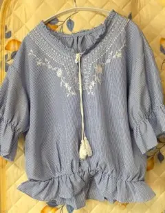 しまむら ストライプ ブラウス