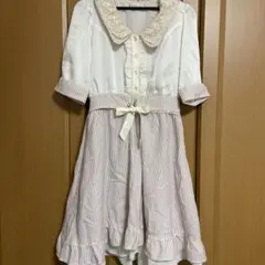 axes femme ストライプ柄ドッキング ワンピース