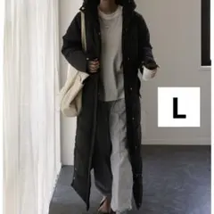 ハグユー 極み ロングコート ベンチコート ブラック L マキシ丈