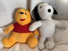 ぬいぐるみ　プーさんとスヌーピー　2体